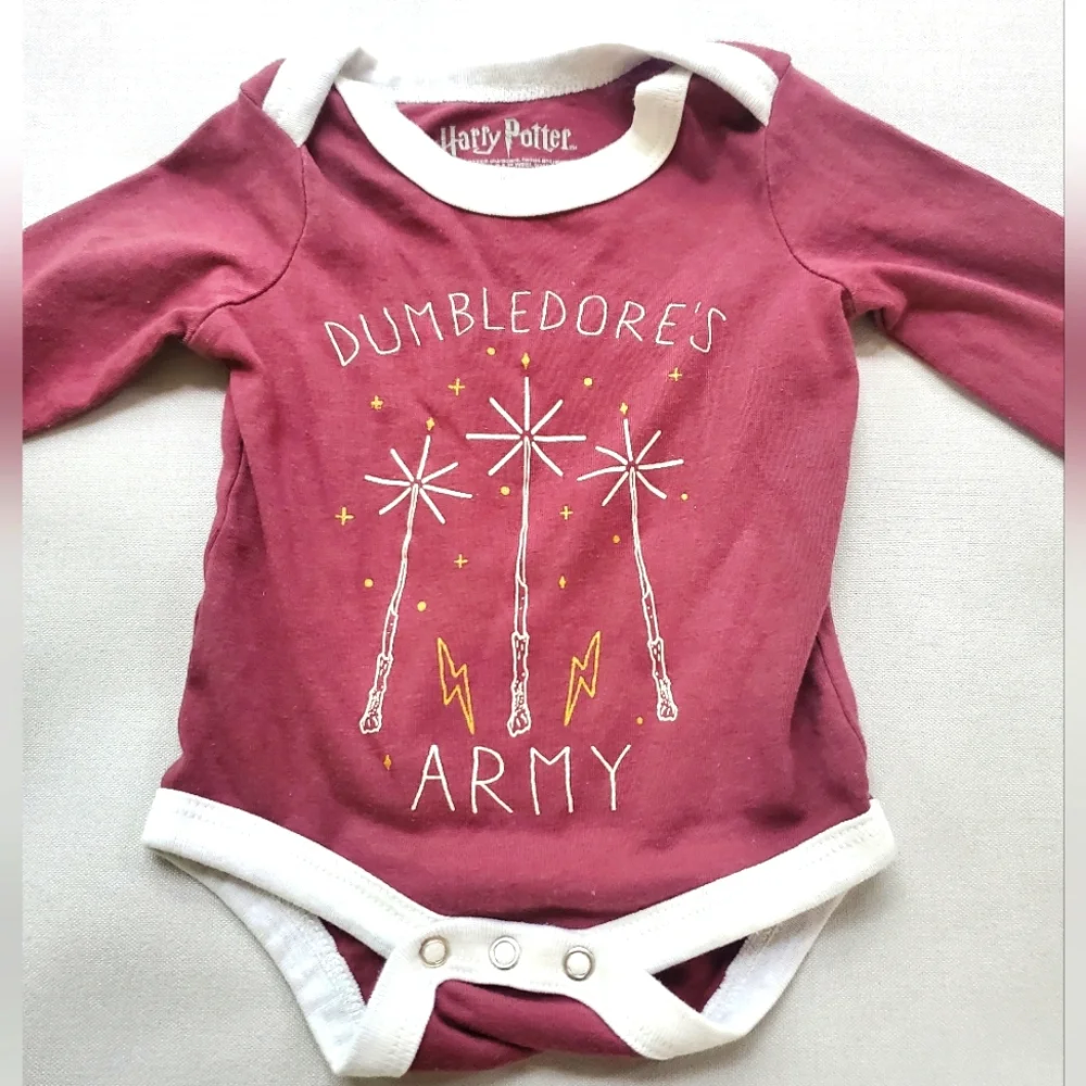 Harry Potter Graphic Themed Newborn Baby 3 One-Piece Bodysuit Bundle Set